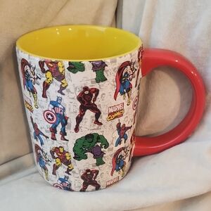 Marvel Comics SUPERHERO Disney Red and Yellow Mug, like New!Rare Collectable.